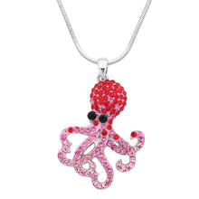 Load image into Gallery viewer, Pink Octopus Pendant Necklace