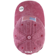 Load image into Gallery viewer, USA Flag Embroidered Baseball Cap - Burgundy
