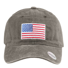 Load image into Gallery viewer, USA Flag Embroidered Baseball Cap - Gray