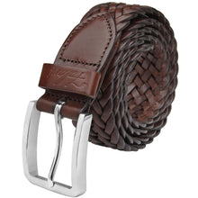 Load image into Gallery viewer, Men's Leather Braided Belt Stainless Steel Buckle 35mm 9007